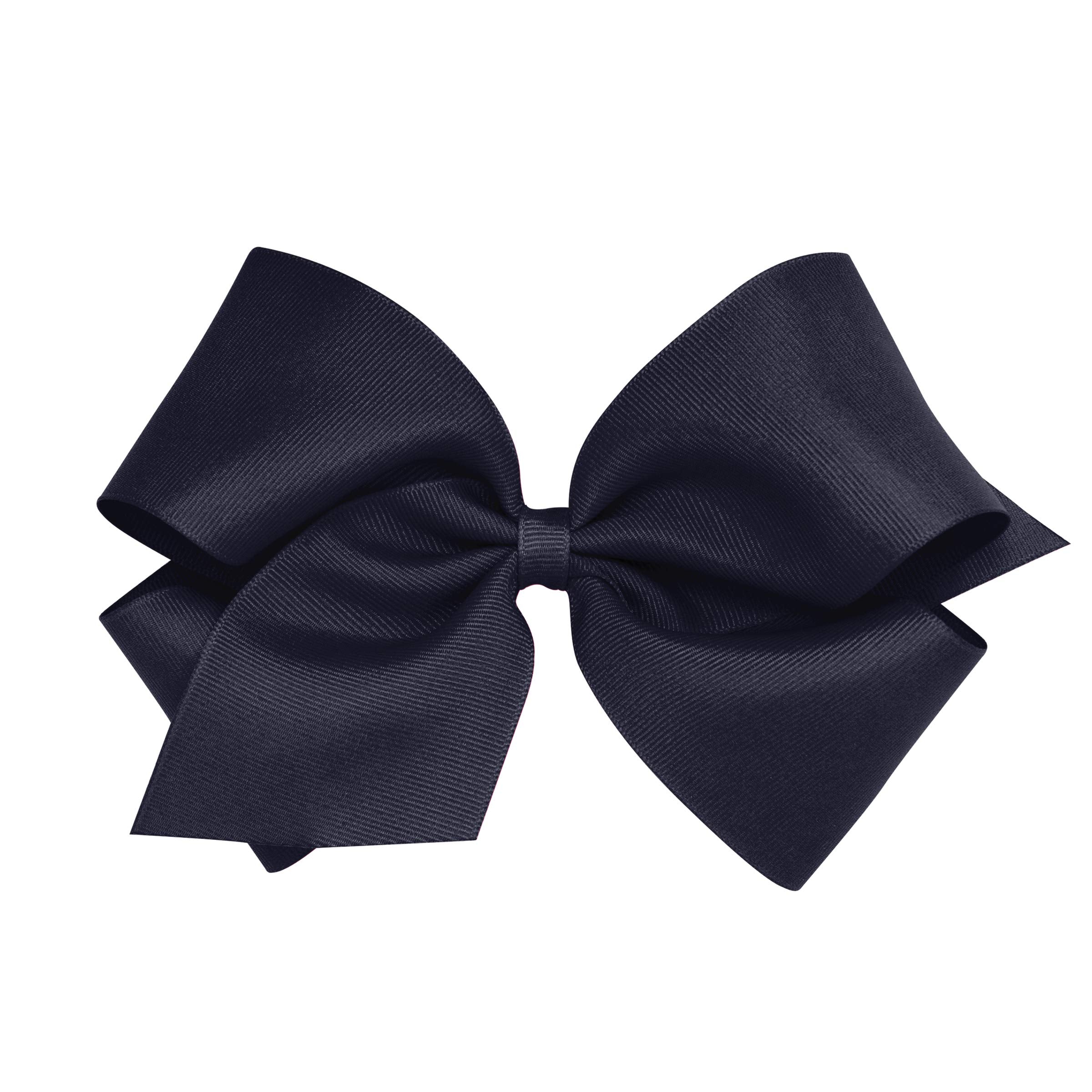 Wee Ones plain wrap navy bow on a classic grosgrain ribbon for everyday outfits