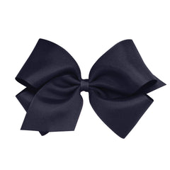 Wee Ones plain wrap navy bow on a classic grosgrain ribbon for everyday outfits