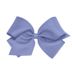 Wee Ones plain wrap classic grosgrain bow blue bird on WeeStay clip keeps hair tidy all day.