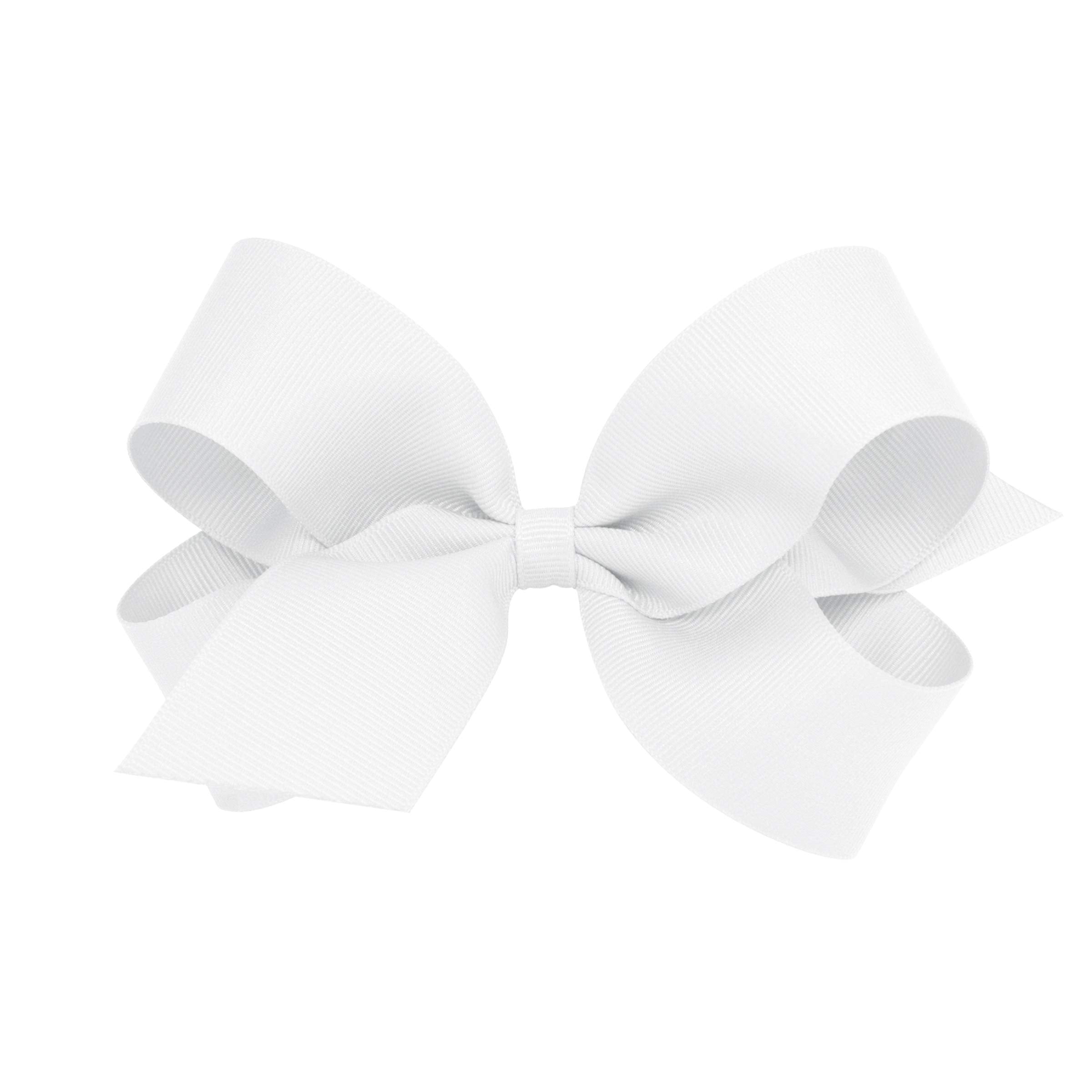 Wee Ones plain wrap classic grosgrain bow on a white clip for secure all-day wear.