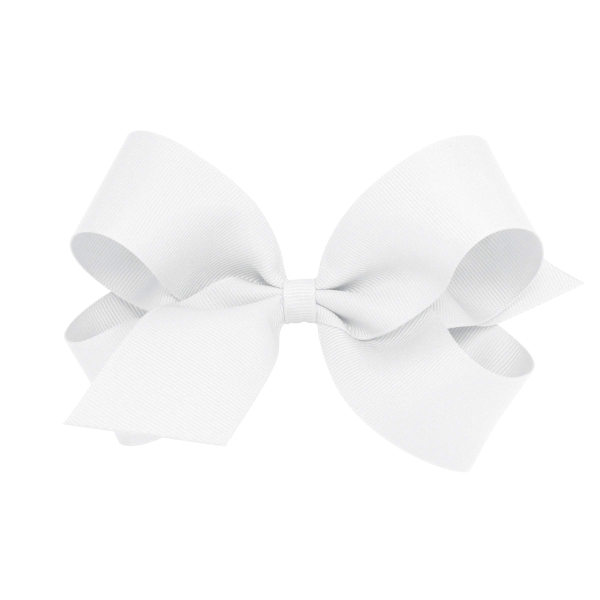 Wee Ones plain wrap classic grosgrain bow on a white clip for secure all-day wear.