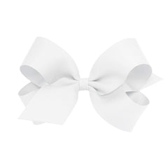 Wee Ones plain wrap classic grosgrain bow on a white clip for secure all-day wear.