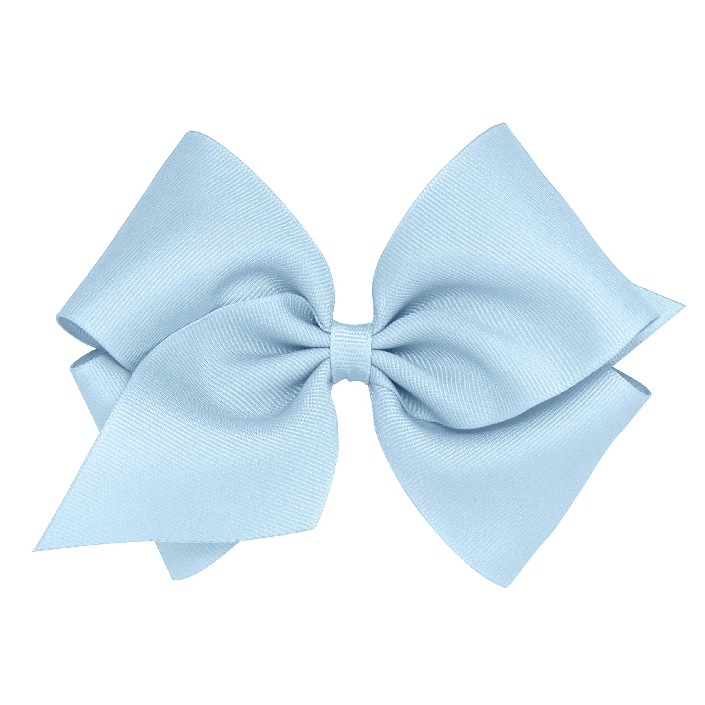 Wee Ones plain-wrap grosgrain bow in Millennium Blue adds sweet color to everyday outfits.