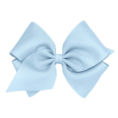Wee Ones plain-wrap grosgrain bow in Millennium Blue adds sweet color to everyday outfits.