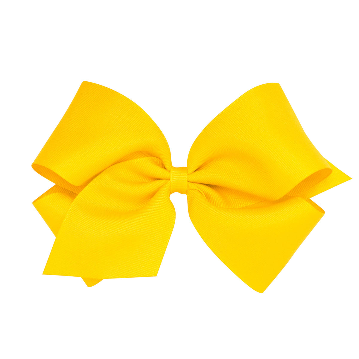 Wee Ones plain-wrap grosgrain bow in yellow with WeeStay clip for secure wear