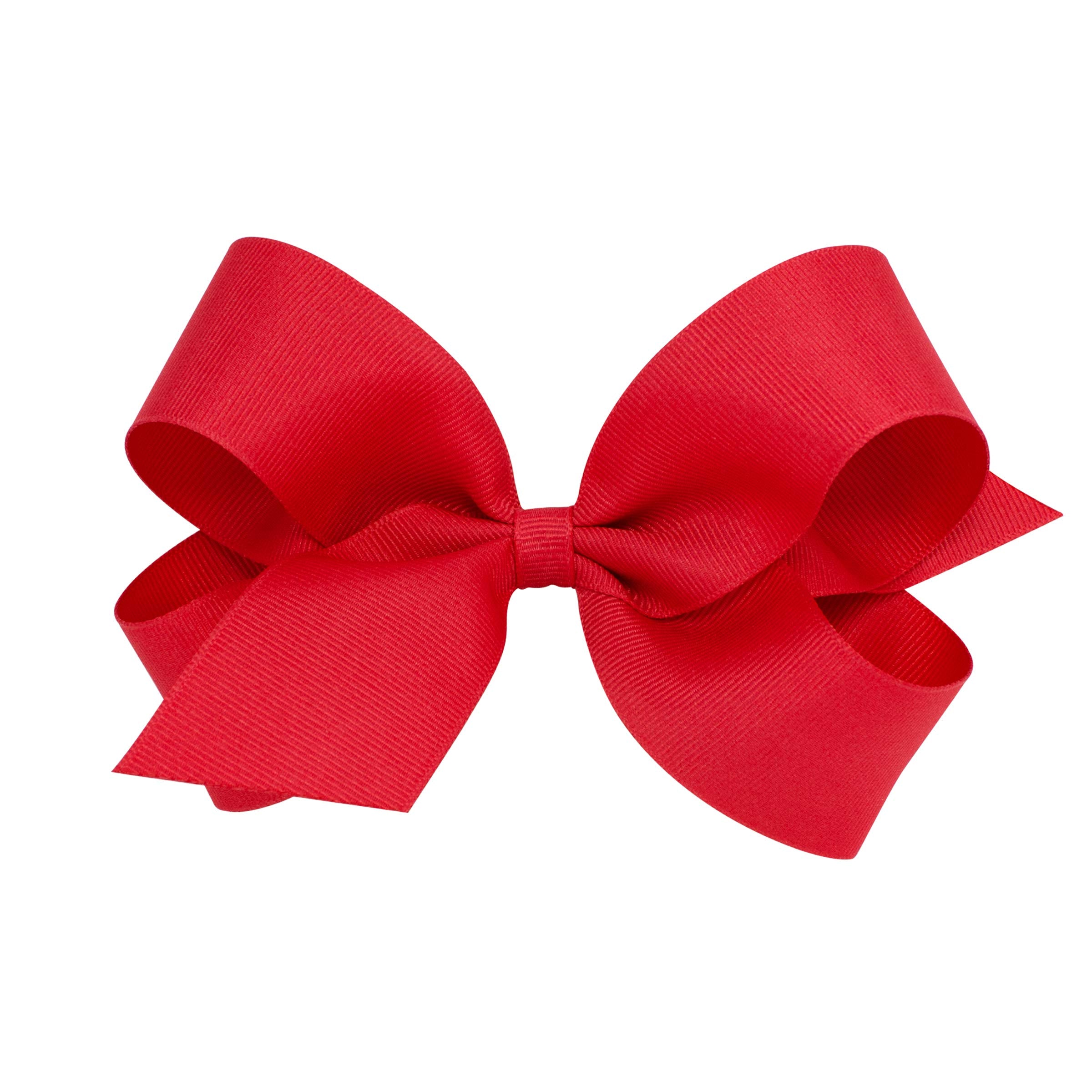 Wee Ones red grosgrain bow close-up showing durable color and craftsmanship