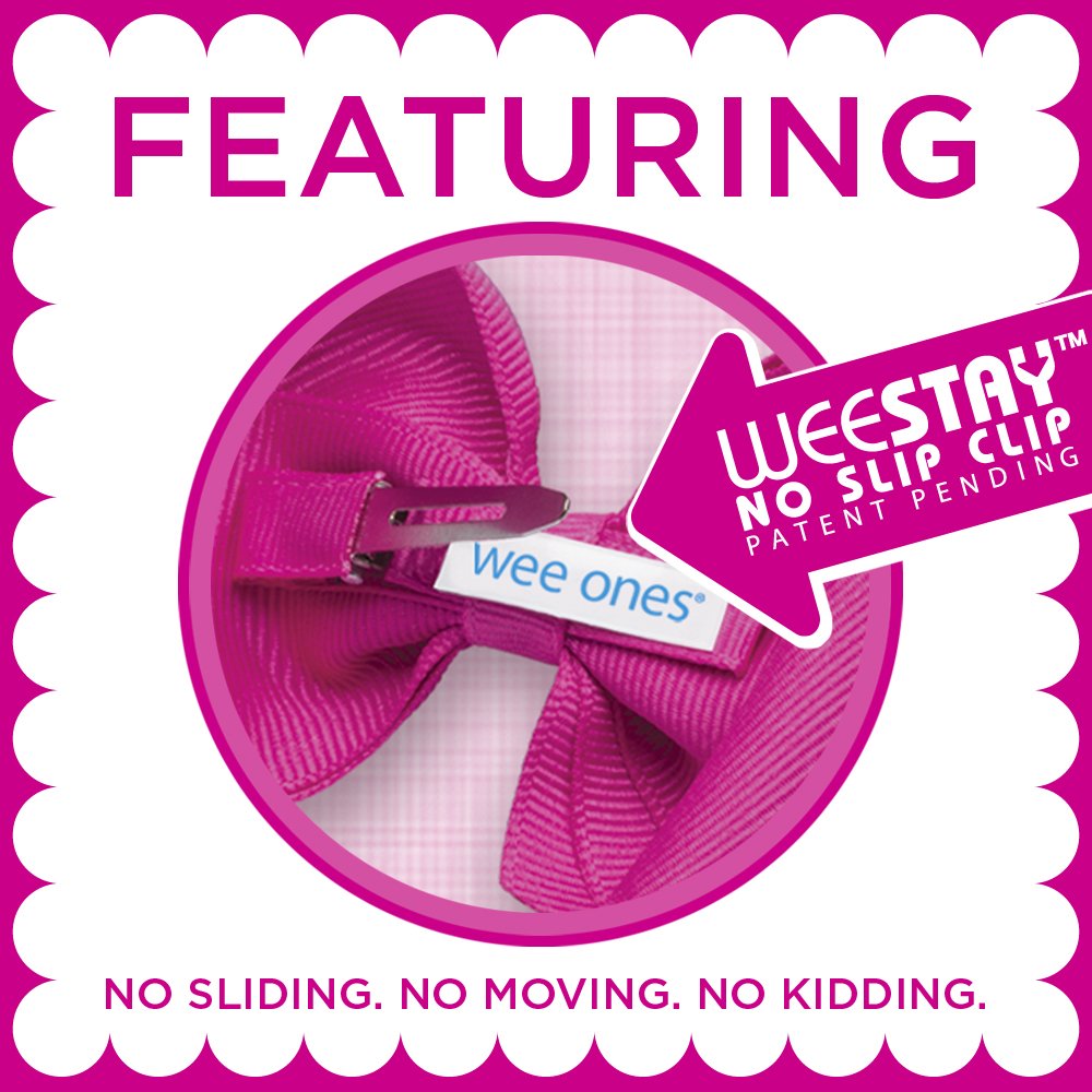 Wee Ones satin knot center adds soft shine and refined detail.