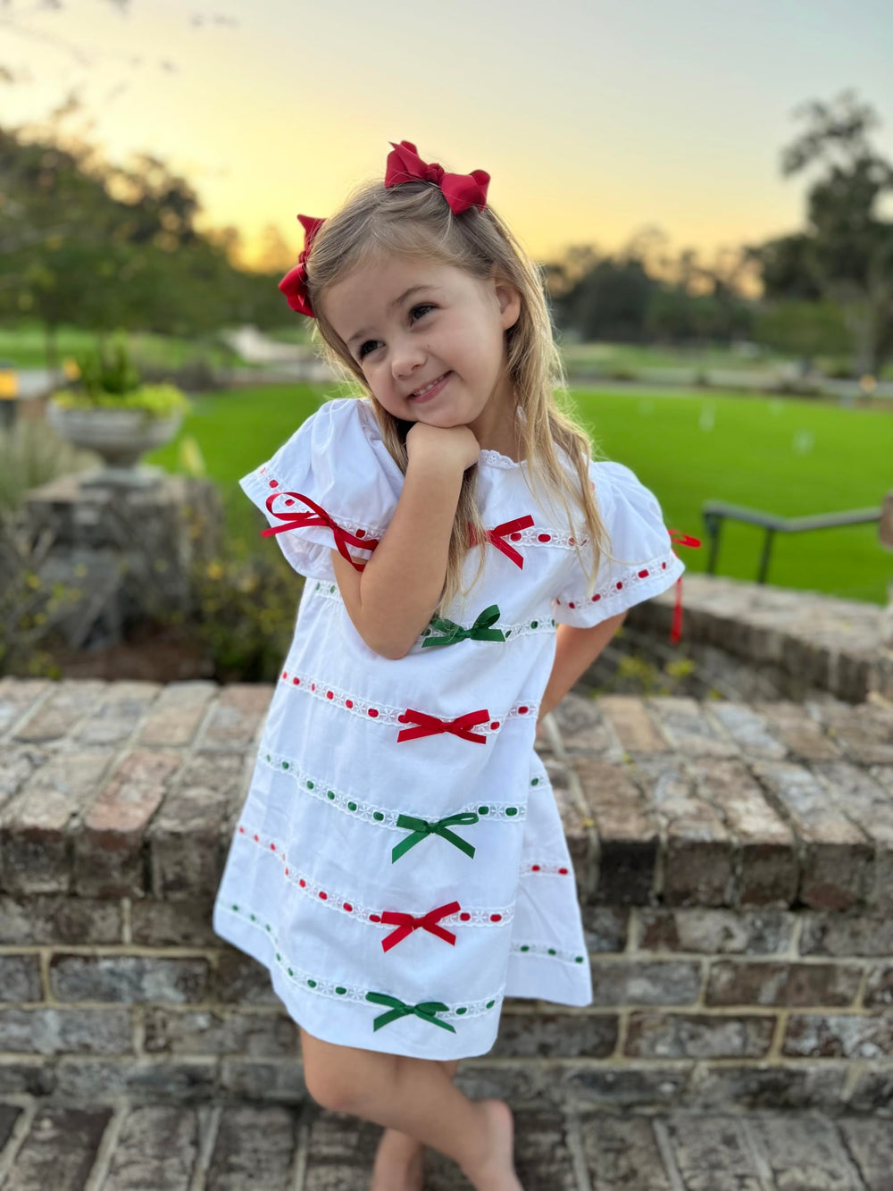 Wee Ones bow designed for special occasions and dress-up in ecru.