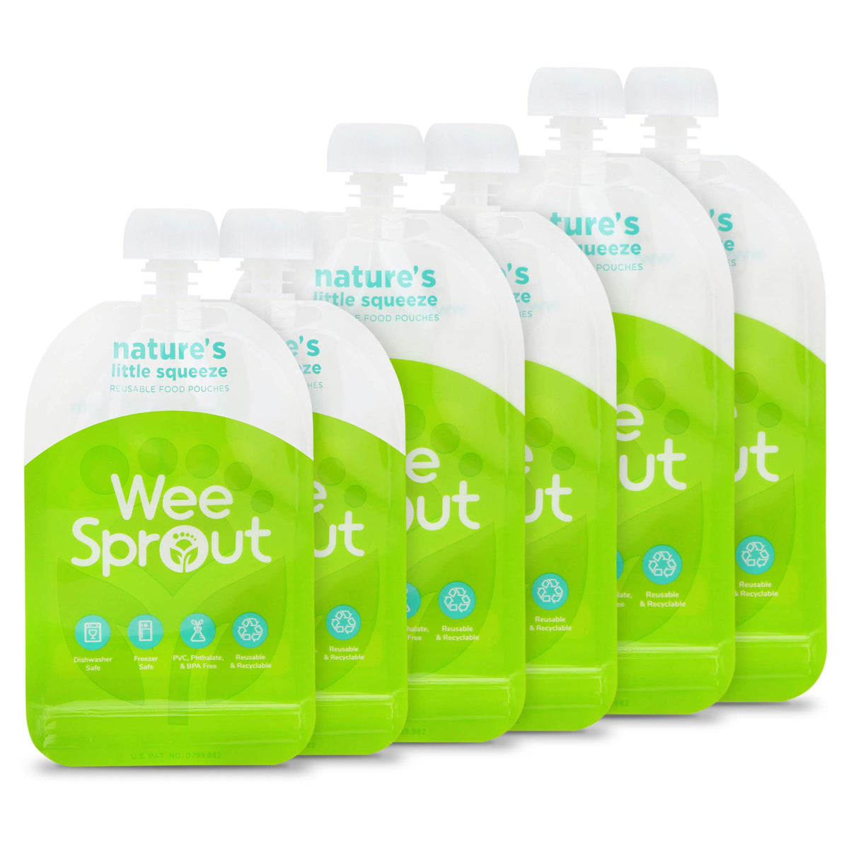 WeeSprout double zipper pouch green pack for travel-friendly storage.