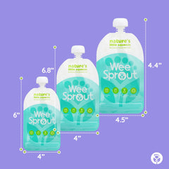 WeeSprout freezer-safe pouches for batch prep and on-the-go meals.
