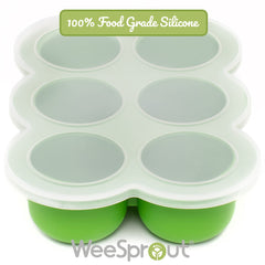 WeeSprout portion-trays filled with baby food.