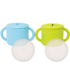WeeSprout Snack Containers set of 2 with handles, ready for grab-and-go snacking.