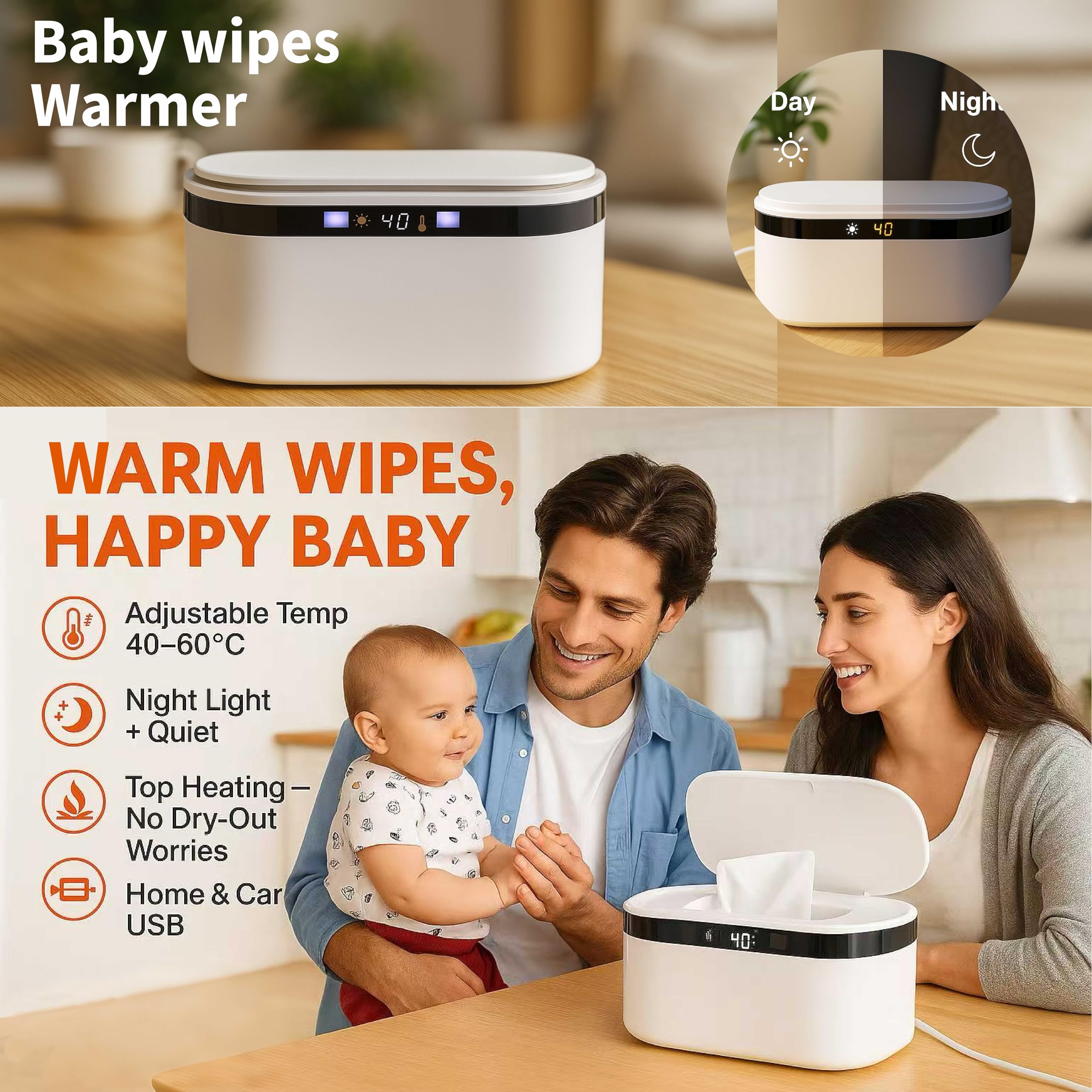 Weegeeks precision temperature control dial adjusted to 40–60°C for customizable warming.
