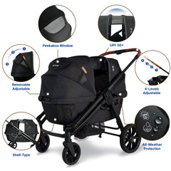 Weego wagon-stroller bassinet mode demonstrates newborn napping on the go