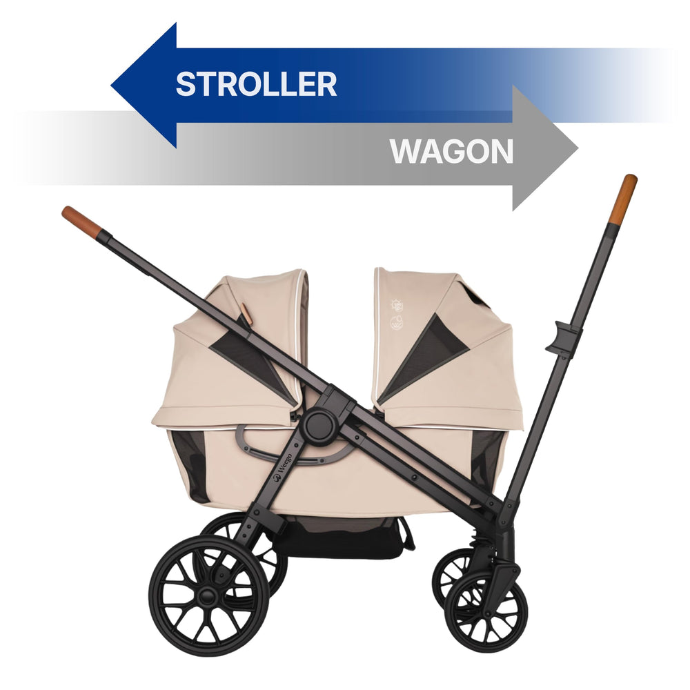 Weego wagon-stroller durable rubber tires for varied surfaces