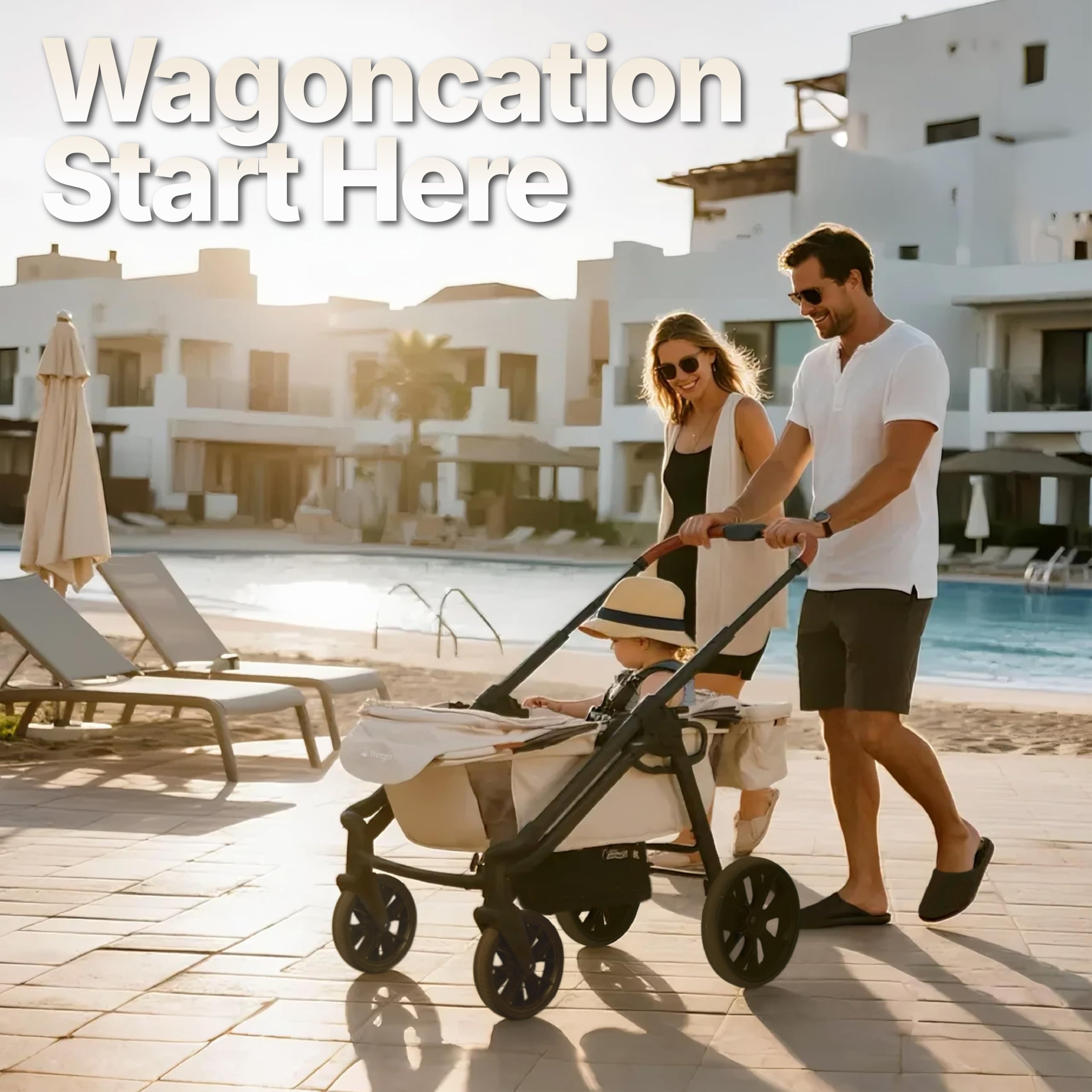 Weego wagon-stroller secure harness ensuring safety on outings