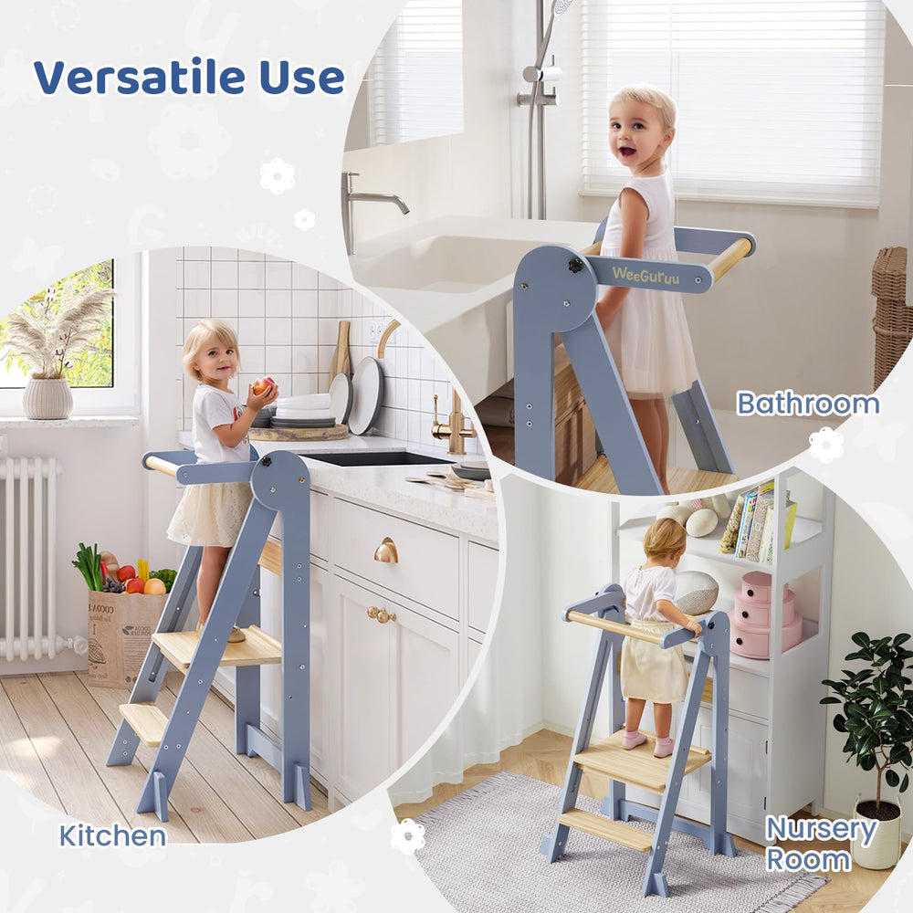 WeeGuruu foldable kitchen tower assembly instructions included for quick setup.