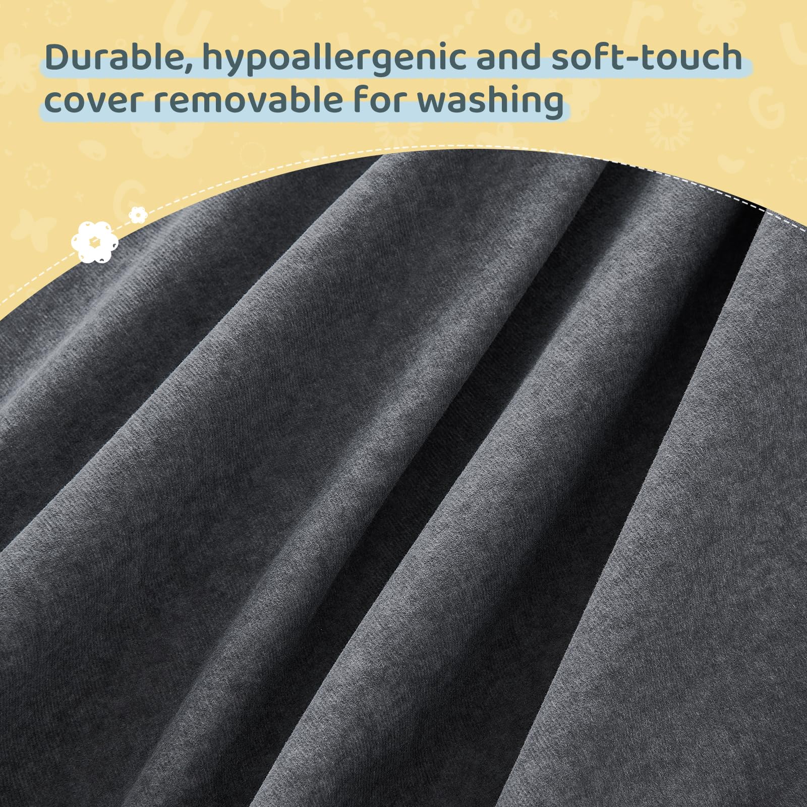 WeeGuruu stain-resistant fabric stands up to busy kids.