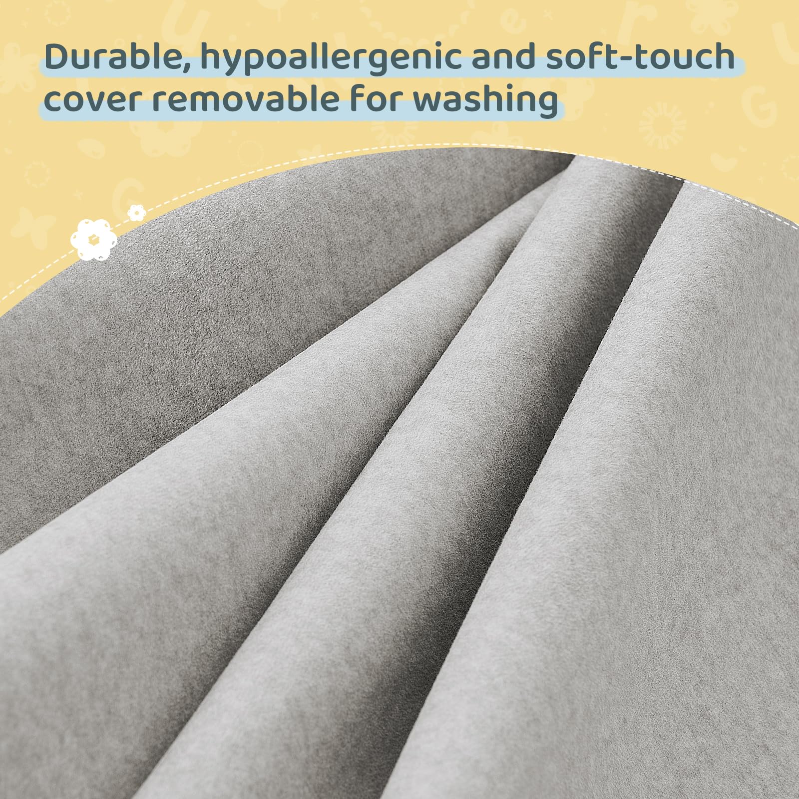 WeeGuruu ash washable cover demonstrates easy cleaning.