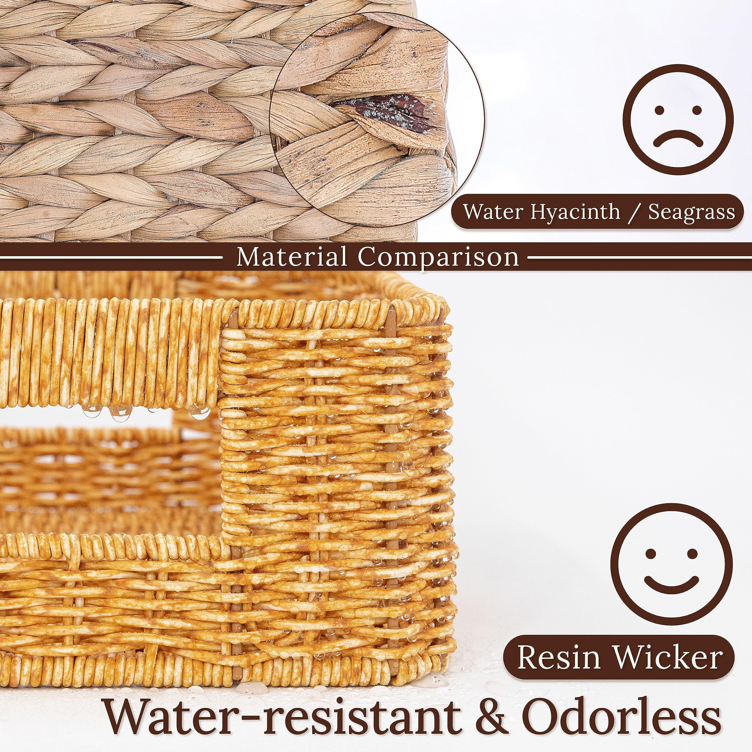 WeeNest Baskets under-shelf storage amber highlight easy access and neatness.