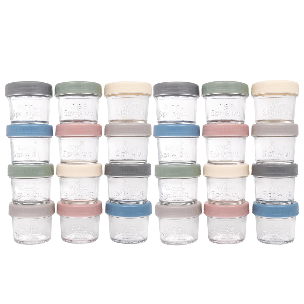 WeeSprout 4oz glass jar with lid for batch meal prep and portion control.