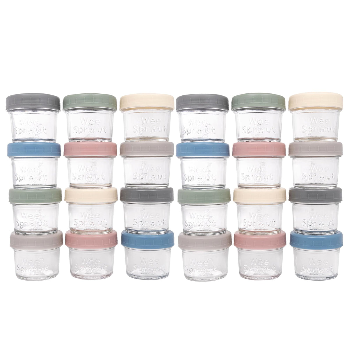 WeeSprout 4oz glass jar with lid for batch meal prep and portion control.