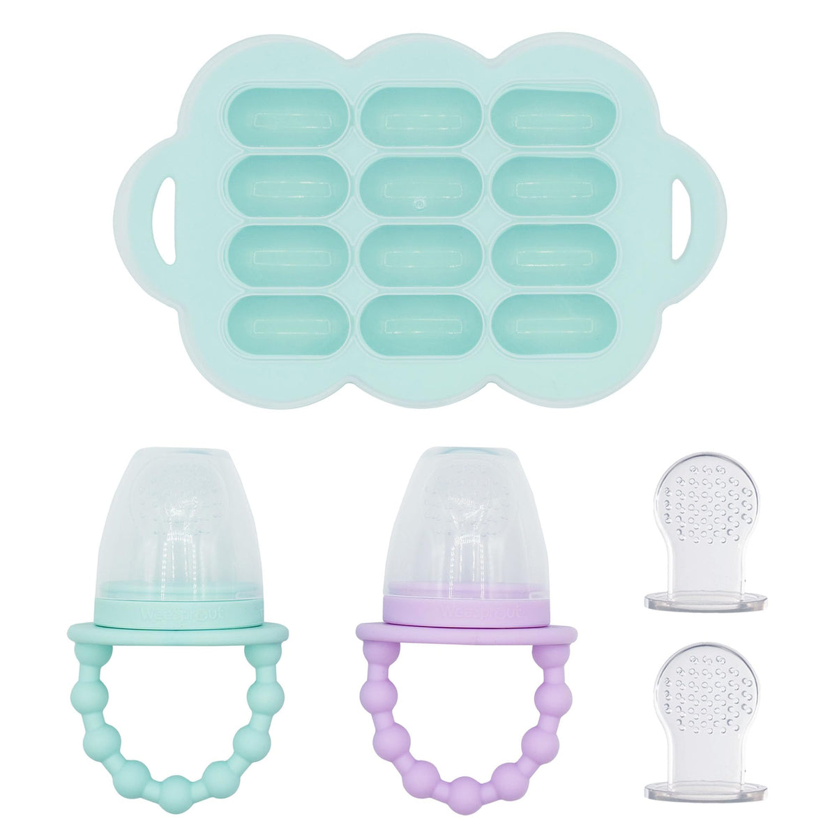 WeeSprout baby food feeders set of 2 ready for gentle bite-sized meals on the go