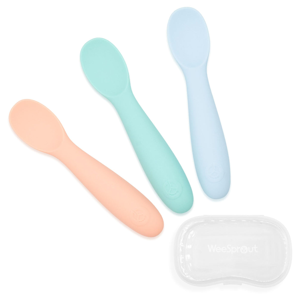 WeeSprout baby spoons with soft silicone ideal for gentle gums and self-feeding