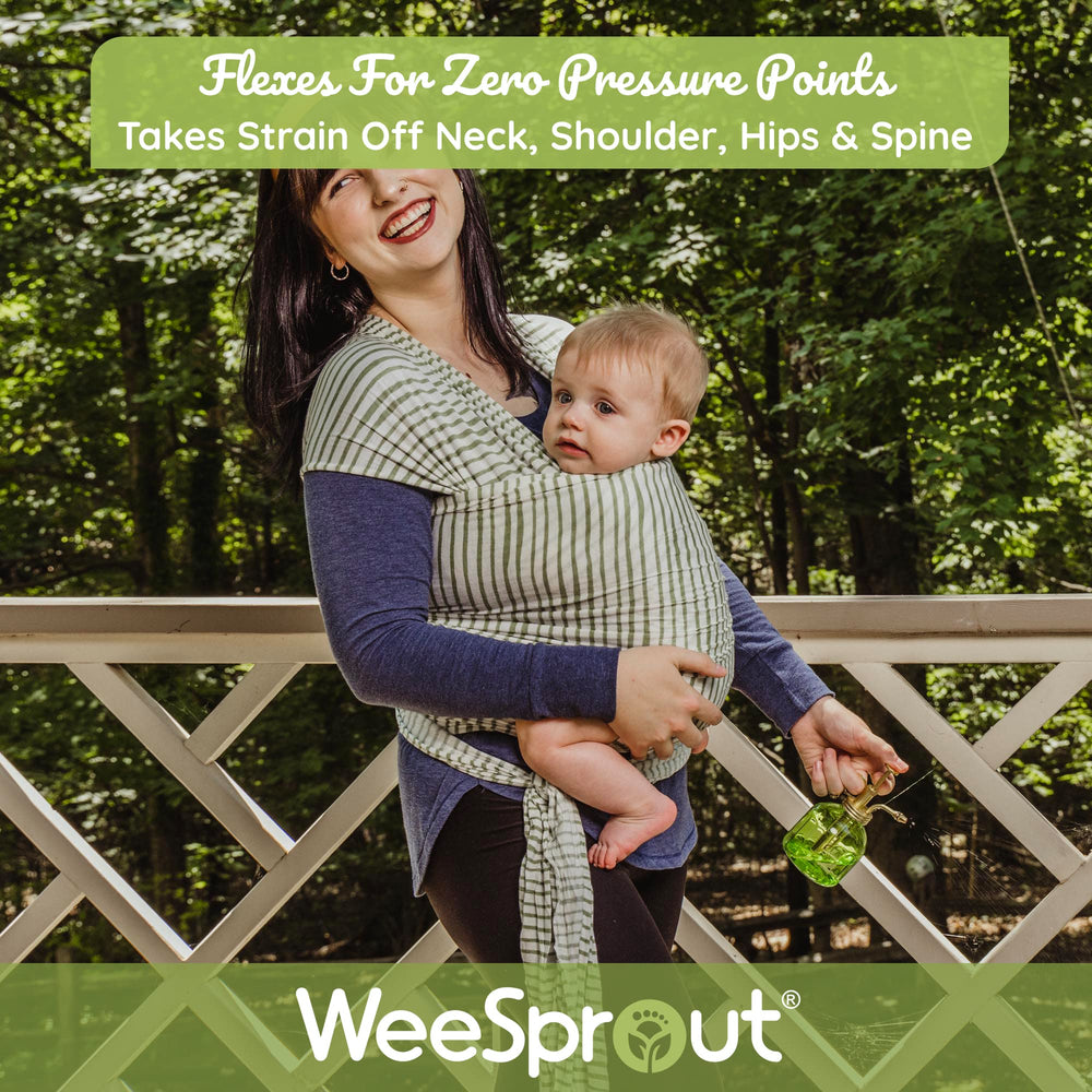 WeeSprout Baby Wraps weight distribution provides ergonomic shoulder and back support