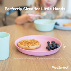 WeeSprout Bamboo Plates kid-size portion for easy self-feeding