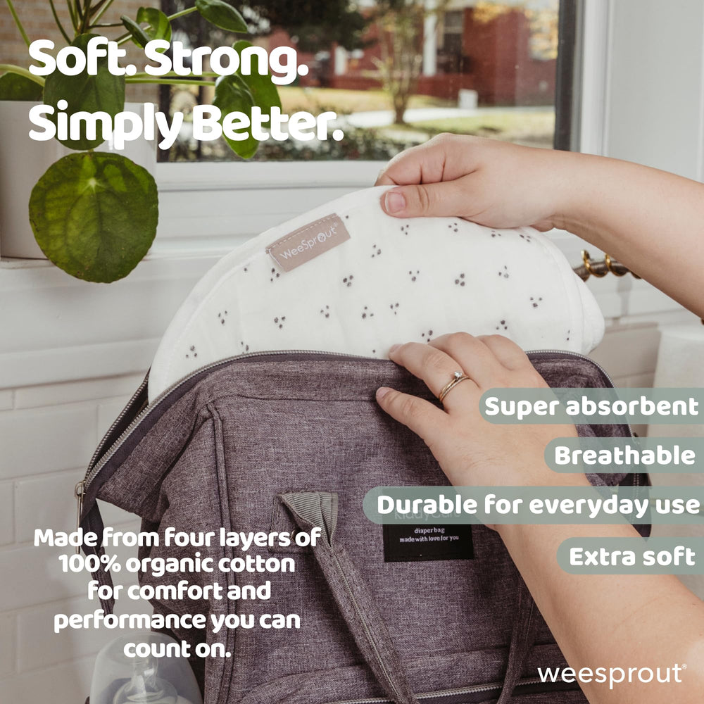 WeeSprout burp cloths machine washable and dryer safe for easy care