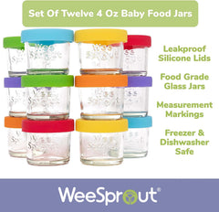 WeeSprout color lids variety for quick identification and leak prevention.