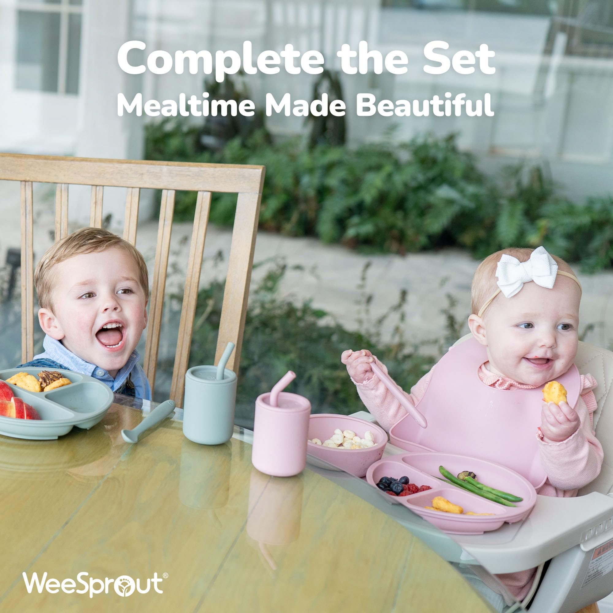 WeeSprout toddler cups designed with easy-grip texture for little hands.
