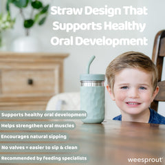 WeeSprout curved silicone straw for comfortable sipping and jaw-friendly use