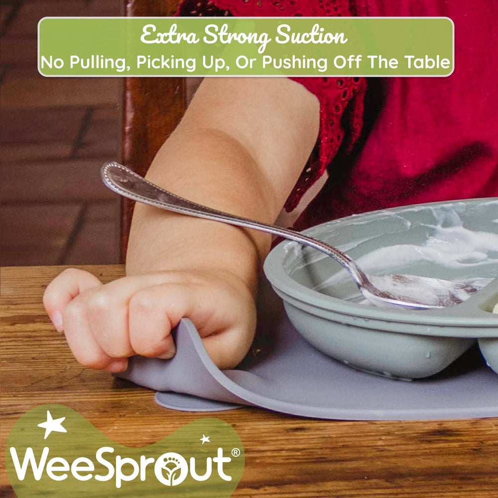 WeeSprout dishwasher-safe placemat simplifies quick cleanups after meals.