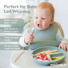 WeeSprout easy-grip handles support tiny hands learning self-feeding