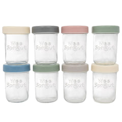 WeeSprout glass jar with lids for easy portioning and storage.