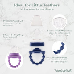 WeeSprout interchangeable feeder pieces for solid foods and color combos.