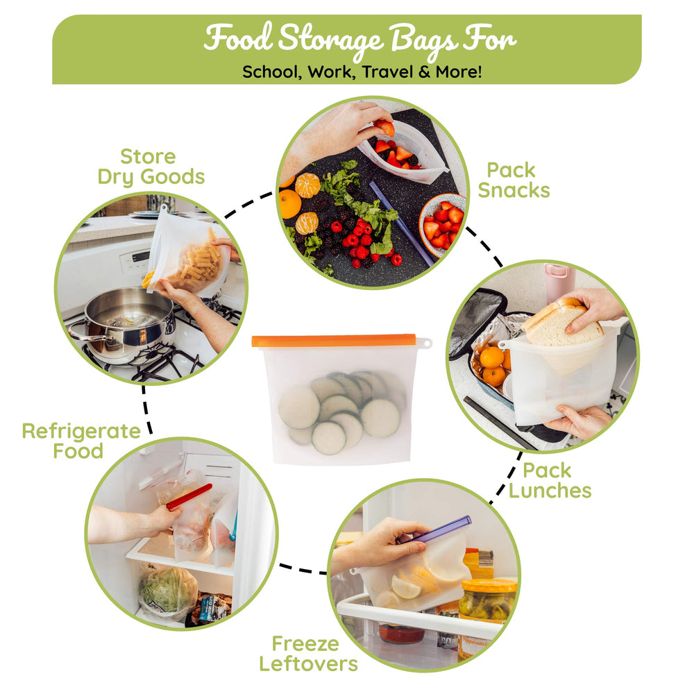 WeeSprout microwave-safe silicone bag ready for reheating leftovers safely