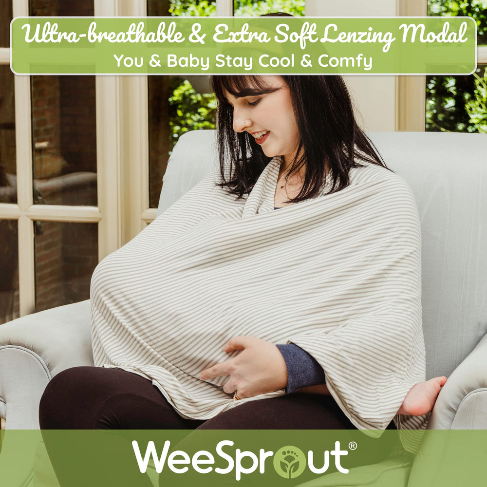 WeeSprout nursing cover provides privacy in public with full coverage.