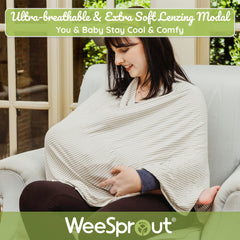 WeeSprout nursing cover made with ultra-breathable modal fabric for comfort.