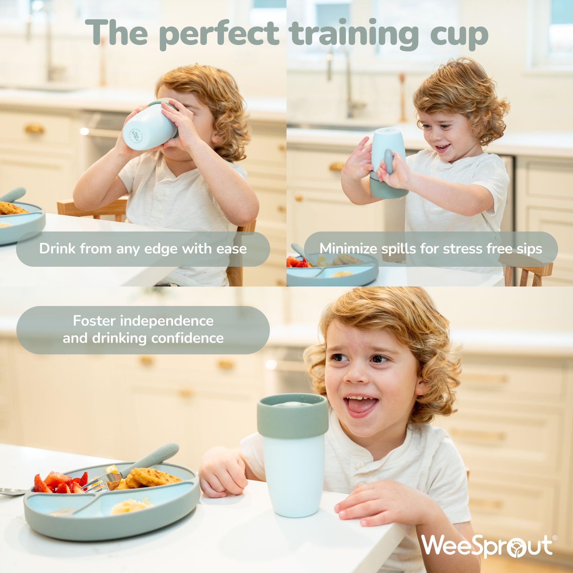 WeeSprout open-top option adapts to a toddler tumbler for open drinking