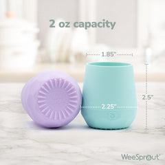 WeeSprout pastel mint non-slip grip helps little hands hold securely at mealtime.