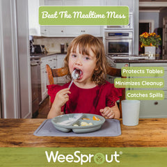 WeeSprout placemats on dining table prevent slips during kid meals and snacks