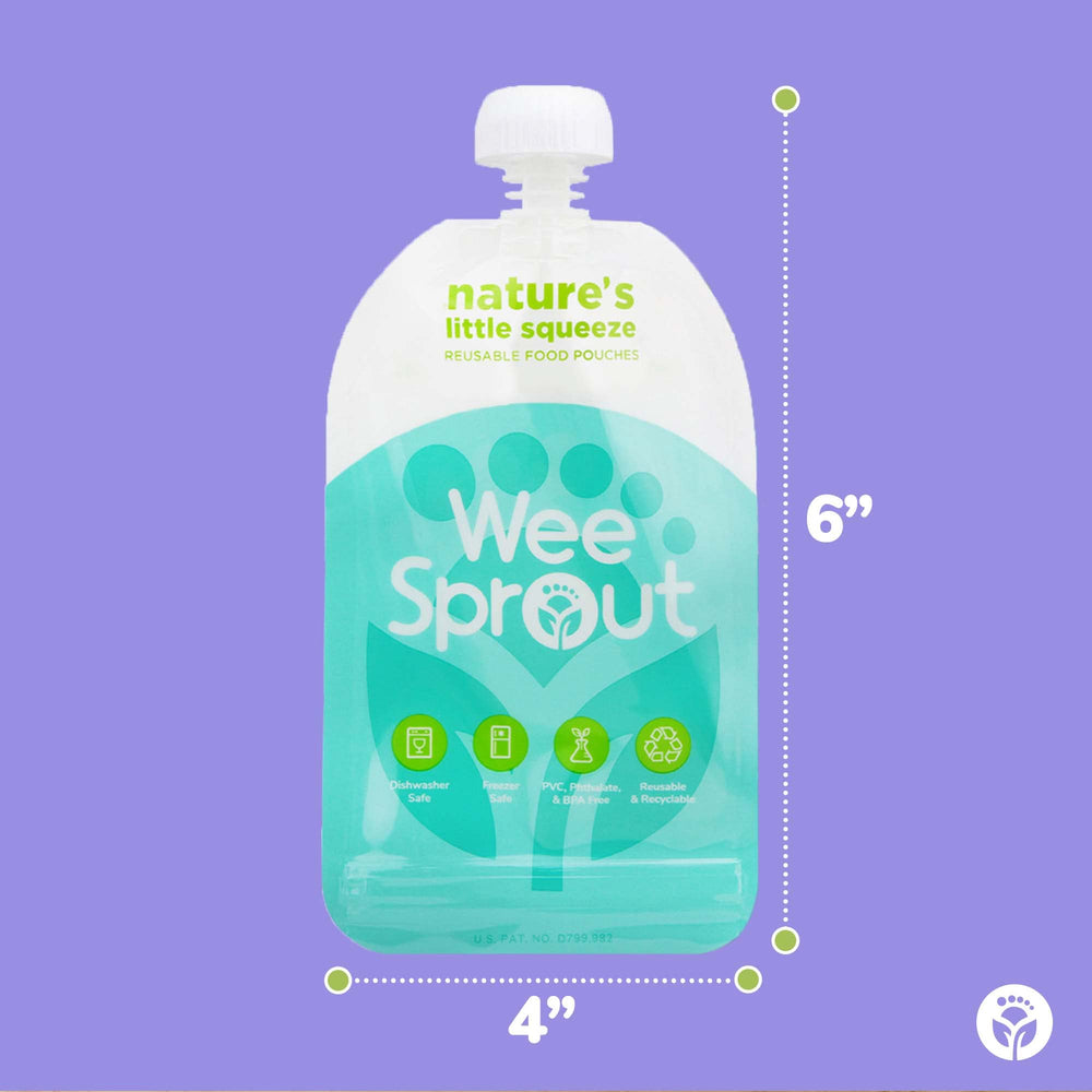 WeeSprout pouch green filling easy for quick healthy snacks.