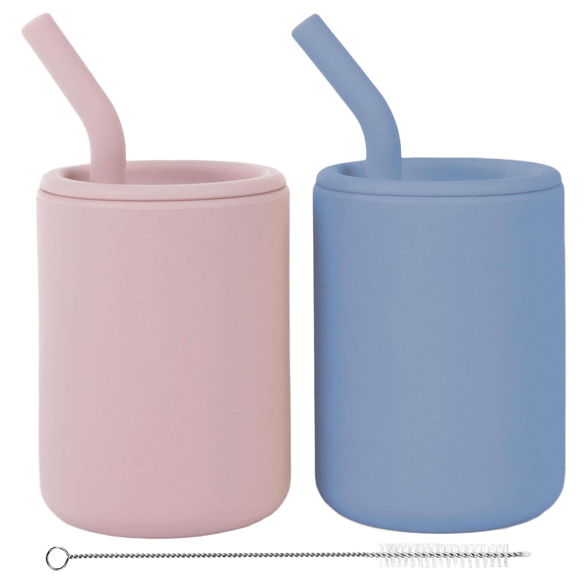 WeeSprout silicone baby cups 4oz with closed lids offer spill containment for easy travel