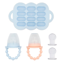 WeeSprout silicone baby feeder pieces provide safe feeding and soothing teething relief.