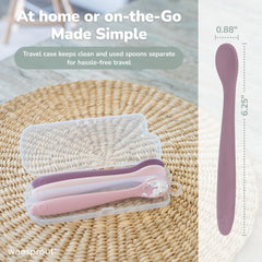 WeeSprout Stage 1 feeding spoons help little hands grip comfortably.