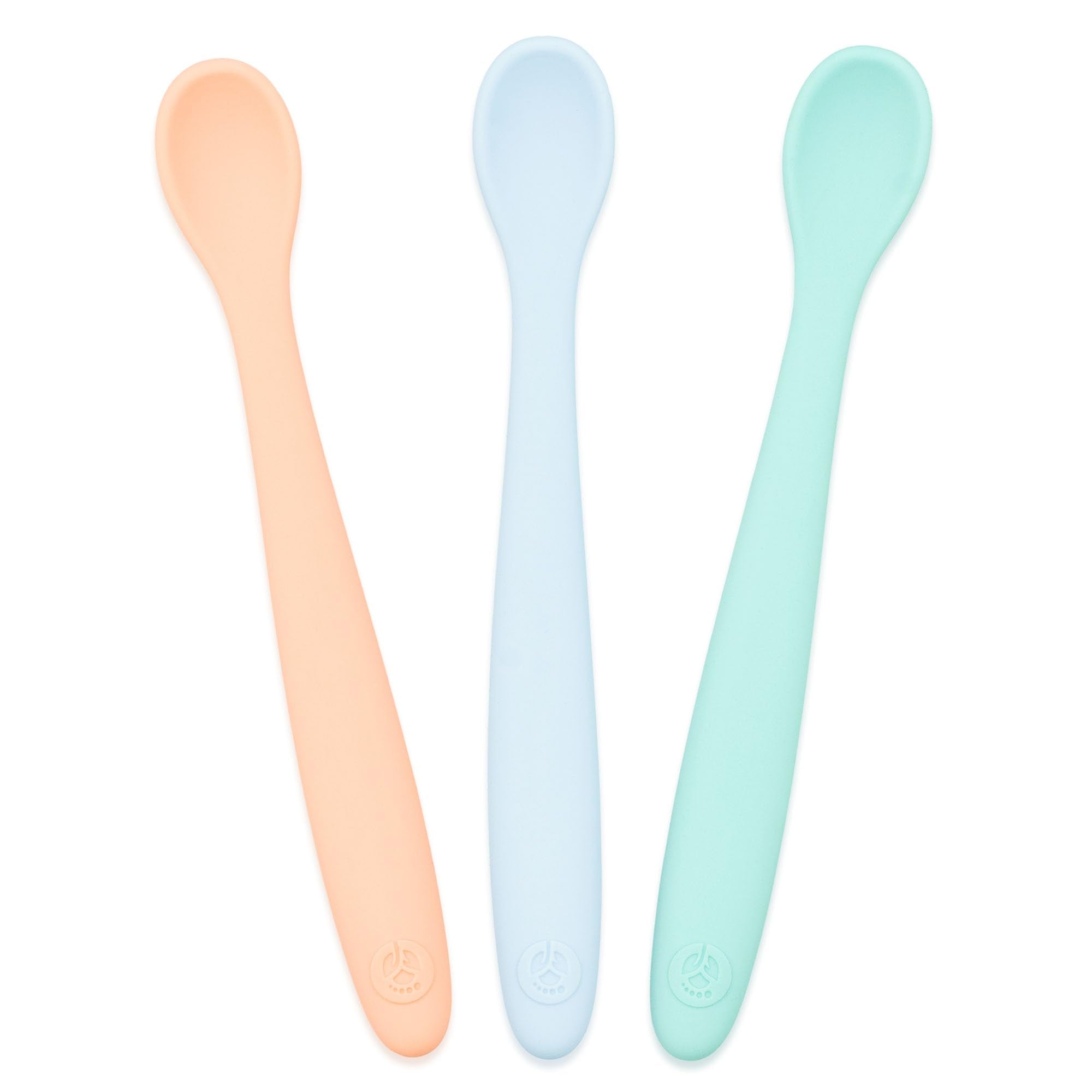 WeeSprout silicone baby spoons soft-tip for gentle gums and independent feeding.