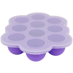 WeeSprout silicone freezer tray with clip-on lid for secure stacking and mess-free storage.